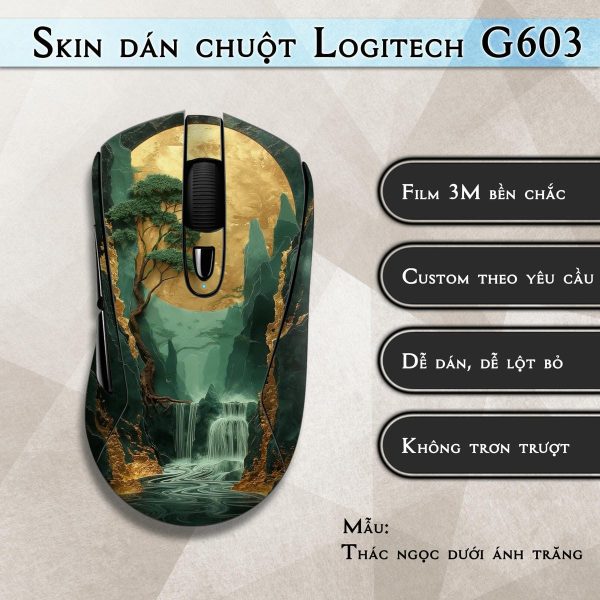 Skin dán chuột Logitech G603 mẫu Thác ngọc dưới ánh trăng