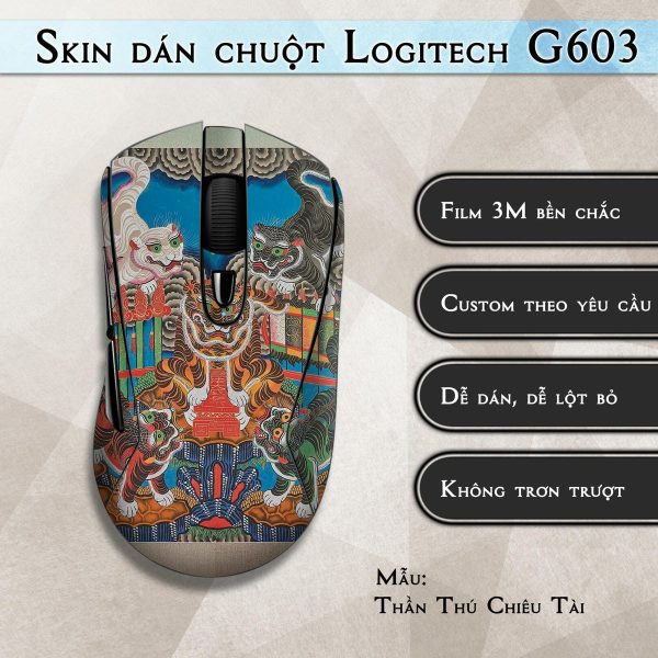 Skin dán chuột Logitech G603 mẫu Thần Thú Chiêu Tài