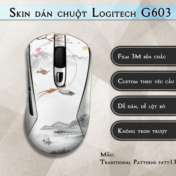 Skin dán chuột Logitech G603 mẫu Traditional Patterns patt13