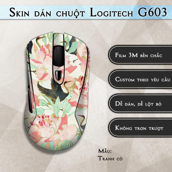 Skin dán chuột Logitech G603 mẫu Tranh cò