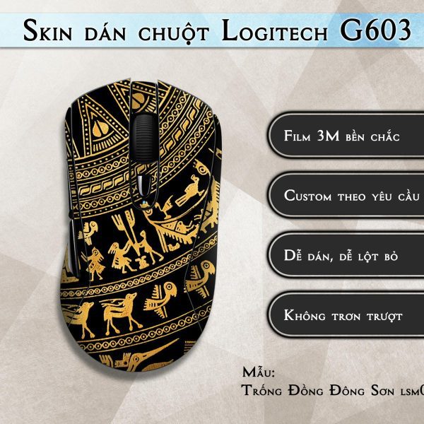 Skin dán chuột Logitech G603 mẫu Trống Đồng Đông Sơn lsm051