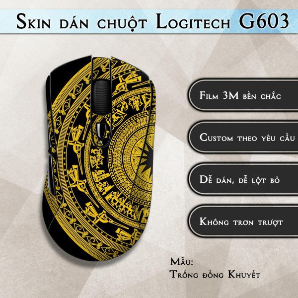 Skin dán chuột Logitech G603 mẫu Trống đồng Khuyết