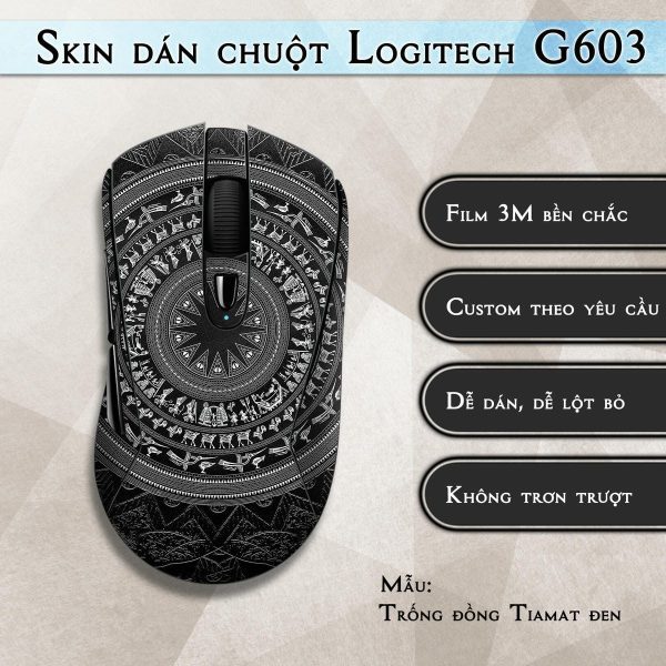 Skin dán chuột Logitech G603 mẫu Trống đồng Tiamat đen