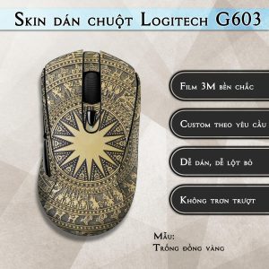 Skin dán chuột Logitech G603 mẫu Trống đồng vàng