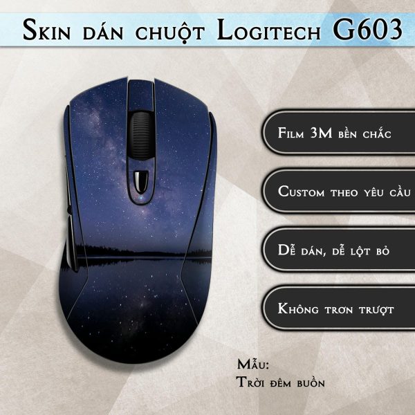 Skin dán chuột Logitech G603 mẫu Trời đêm buồn