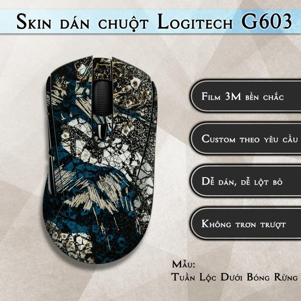 Skin dán chuột Logitech G603 mẫu Tuần Lộc Dưới Bóng Rừng lsm054