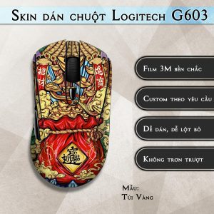 Skin dán chuột Logitech G603 mẫu Túi Vàng