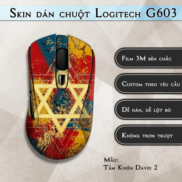 Skin dán chuột Logitech G603 mẫu Tấm Khiên David 2