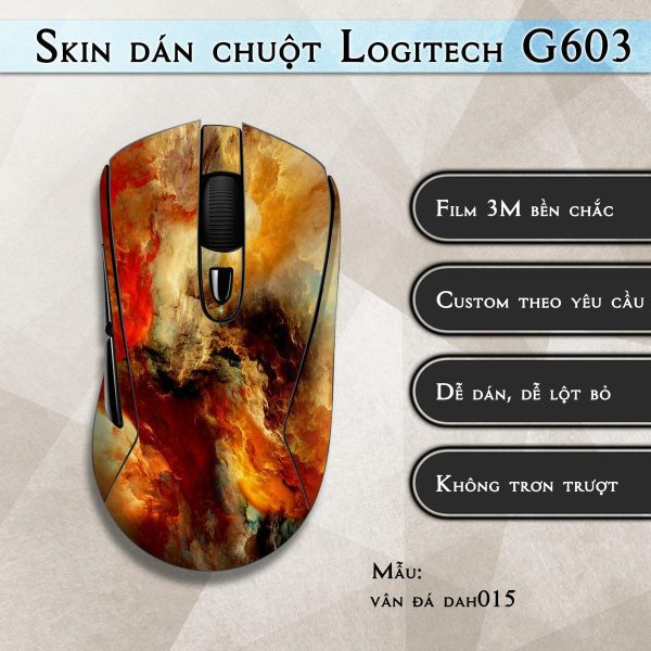 Skin dán chuột Logitech G603 mẫu vân đá dah015
