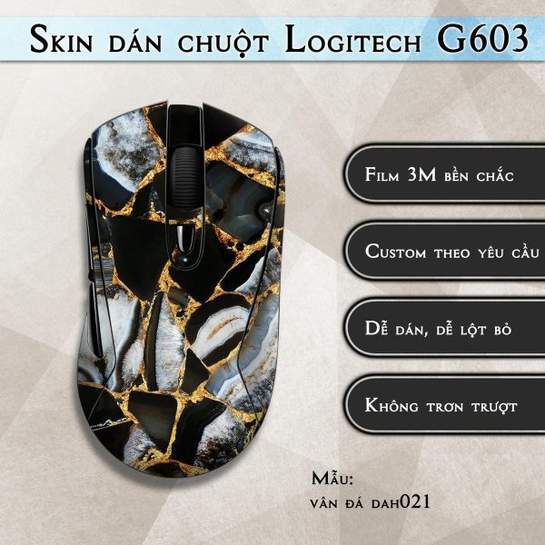 Skin dán chuột Logitech G603 mẫu vân đá dah021