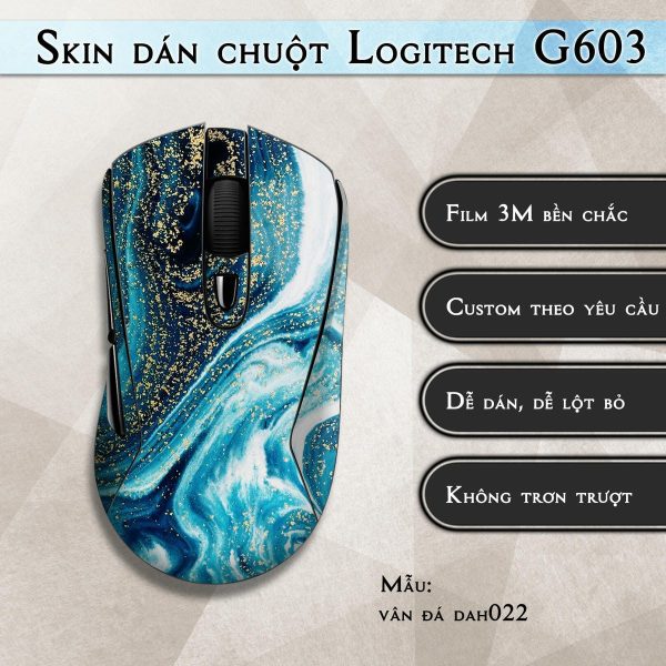 Skin dán chuột Logitech G603 mẫu vân đá dah022