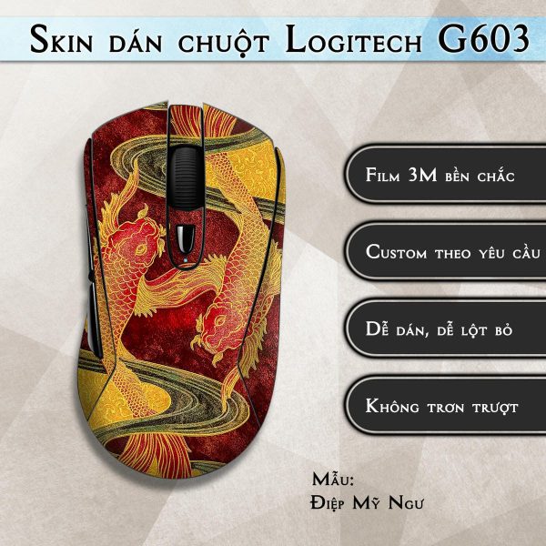 Skin dán chuột Logitech G603 mẫu Điệp Mỹ Ngư