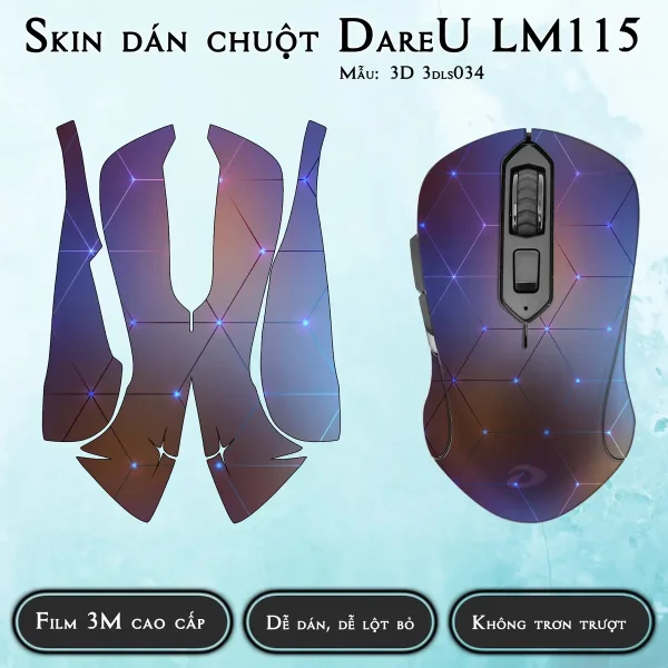 Skin dán chuột DareU LM115 mẫu 3D 3dls034