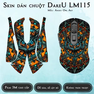 Skin dán DareU LM115 Angry Owl Art