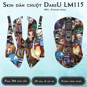 Skin dán chuột Dareu LM115 mẫu Avenger infwar