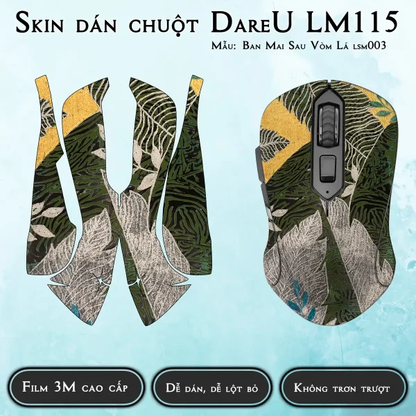 Skin dán chuột Dareu LM115 mẫu Ban Mai Sau Vòm Lá lsm003