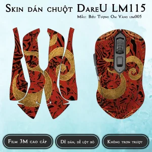 Skin dán chuột Dareu LM115 mẫu Biểu Tượng Om Vàng lsm005