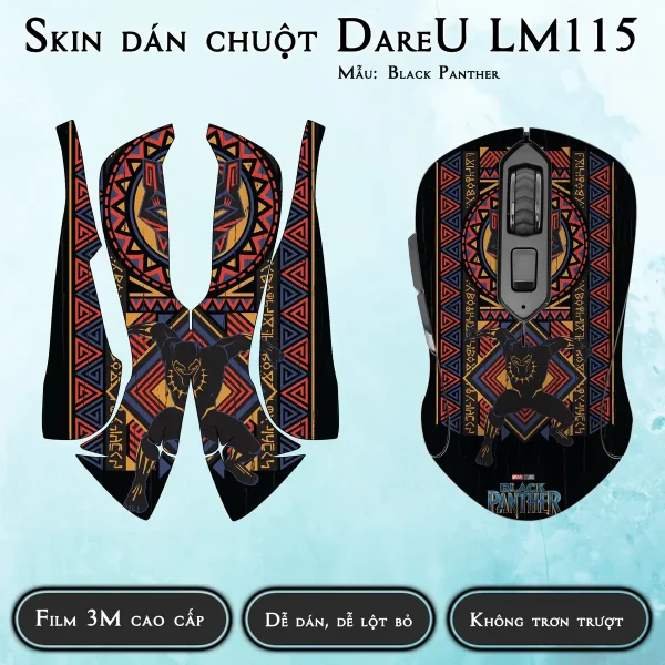 Skin dán chuột Dareu LM115 mẫu Black Panther
