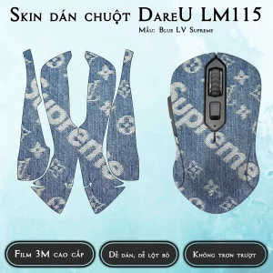 Skin dán chuột Dareu LM115 mẫu Blue LV Supreme