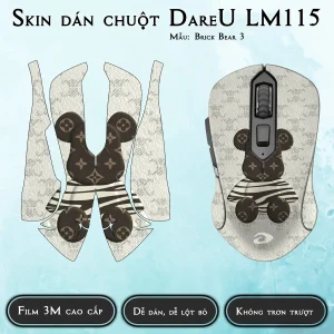 Skin dán chuột Dareu LM115 mẫu Brick Bear 3