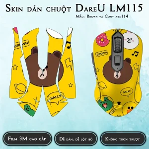 Skin dán chuột Dareu LM115 mẫu Brown và Cony atk114
