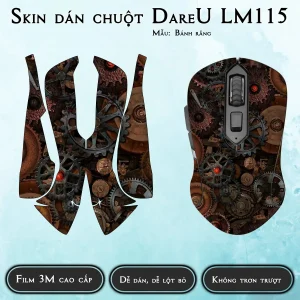 Skin dán chuột Dareu LM115 mẫu Bánh răng