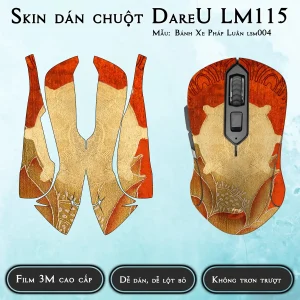 Skin dán chuột Dareu LM115 mẫu Bánh Xe Pháp Luân lsm004