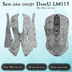 Skin dán chuột Dareu LM115 mẫu Bảng mạch xám