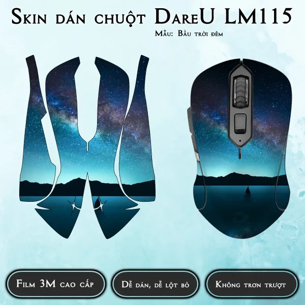 Skin dán chuột Dareu LM115 mẫu Bầu trời đêm