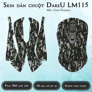 Skin dán chuột Dareu LM115 mẫu Camo Concrete