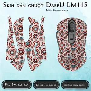 Skin dán chuột Dareu LM115 mẫu Captain shield