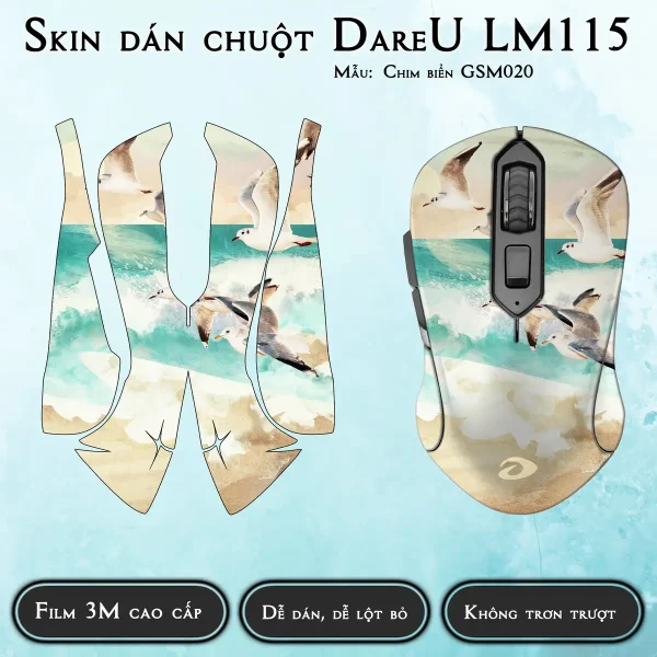 Skin dán chuột Dareu LM115 mẫu Chim biển GSM020