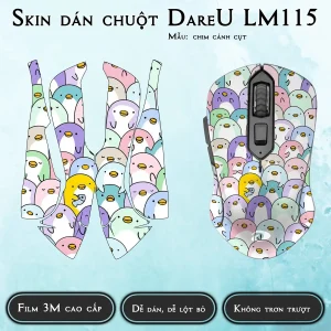 Skin dán chuột Dareu LM115 mẫu chim cánh cụt