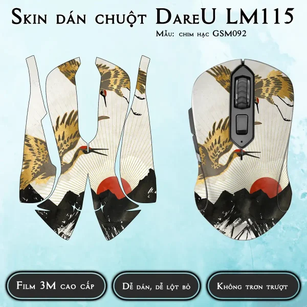Skin dán chuột Dareu LM115 mẫu chim hạc GSM092