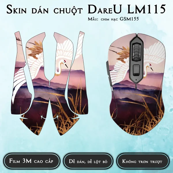 Skin dán chuột Dareu LM115 mẫu chim hạc GSM155