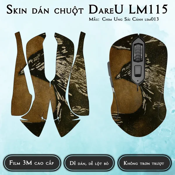 Skin dán chuột Dareu LM115 mẫu Chim Ưng Sải Cánh lsm013