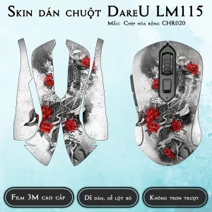 Skin dán chuột Dareu LM115 mẫu Chép hóa rồng CHR020