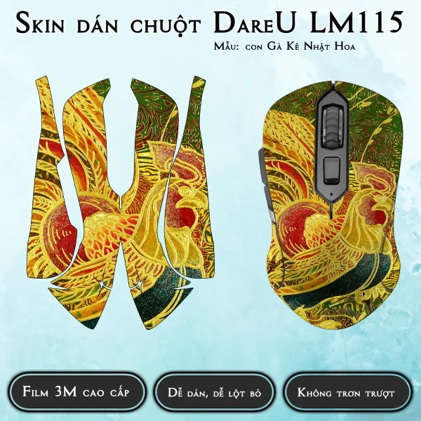 Skin dán chuột Dareu LM115 mẫu con Gà Kê Nhật Hoa