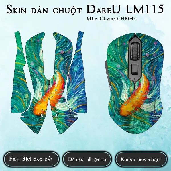 Skin dán chuột Dareu LM115 mẫu Cá chép CHR045