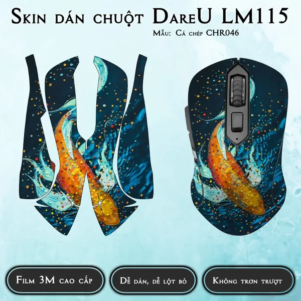 Skin dán chuột Dareu LM115 mẫu Cá chép CHR046