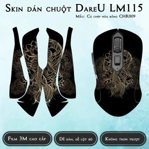 Skin dán chuột Dareu LM115 mẫu Cá chép hóa rồng CHR009