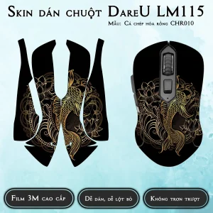 Skin dán chuột Dareu LM115 mẫu Cá chép hóa rồng CHR010