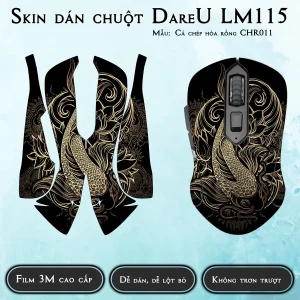Skin dán chuột Dareu LM115 mẫu Cá chép hóa rồng CHR011