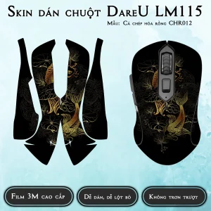 Skin dán chuột Dareu LM115 mẫu Cá chép hóa rồng CHR012