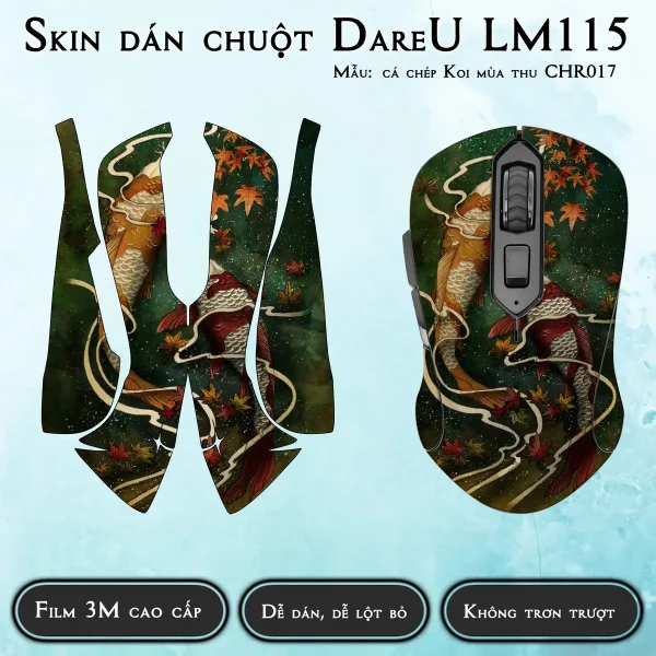 Skin dán chuột Dareu LM115 mẫu cá chép Koi mùa thu CHR017