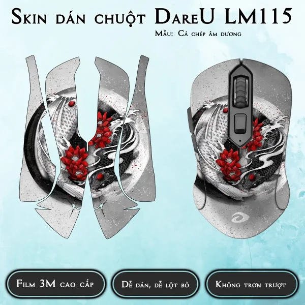 Skin dán chuột Dareu LM115 mẫu Cá chép âm dương