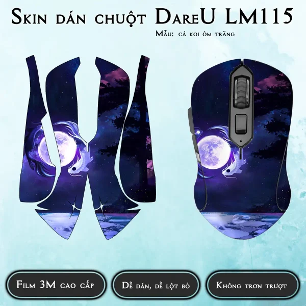 Skin dán chuột Dareu LM115 mẫu cá koi ôm trăng