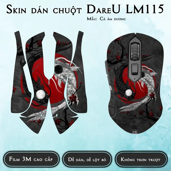 Skin dán chuột Dareu LM115 mẫu Cá âm dương