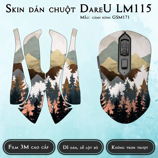 Skin dán chuột Dareu LM115 mẫu cảnh rừng GSM171