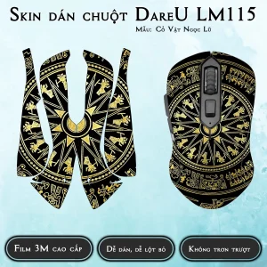 Skin dán chuột Dareu LM115 mẫu Cổ Vật Ngọc Lũ